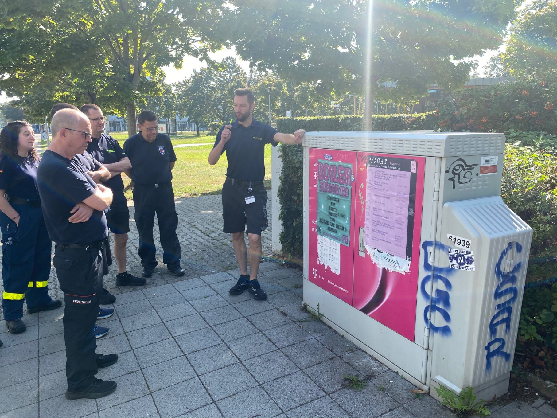 THW-Kräfte des Fachzugs Führung und Kommunikation bei der Ausbildung